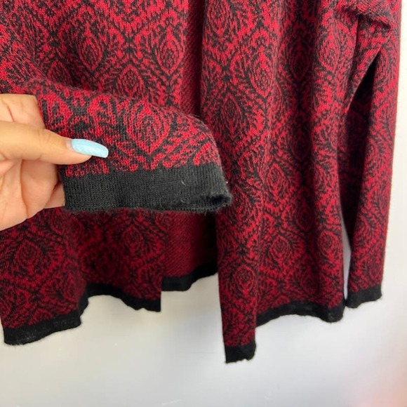 Intiwara baby alpaca Design red Cardigan sweater Womens Size Large - Picture 2 of 7